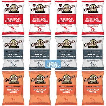 Great Lakes Bold & Zesty Flavor Trio: The Ultimate Snack Adventure by SUPERDEALS | 1.375 Oz Bag | 4 Michigan Cherry BBQ | 4 Sea 