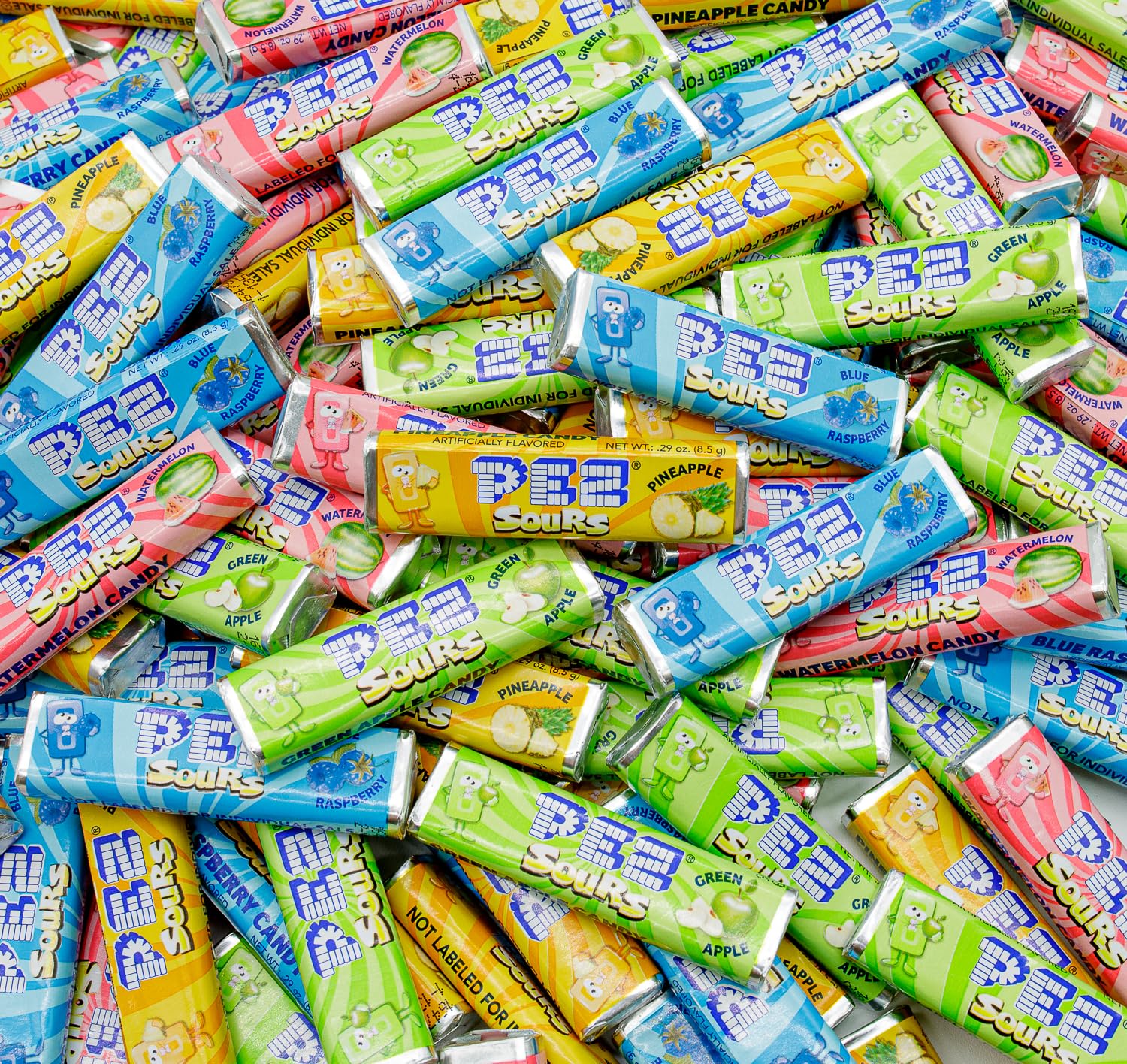 Candy Refill Rolls 5 Lb - Bulk Bag  Sour Fruit Flavors (Pineapple  Watermelon  Green Apple  Blue Raspberry)