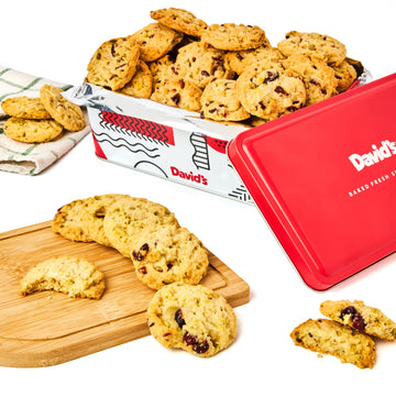 David'S Cookies Cranberry Pistachio Biscuits Sweet Sampler Tin - Irresistible Crunch, Snacks And Bakery Treats - Ideal For Snack