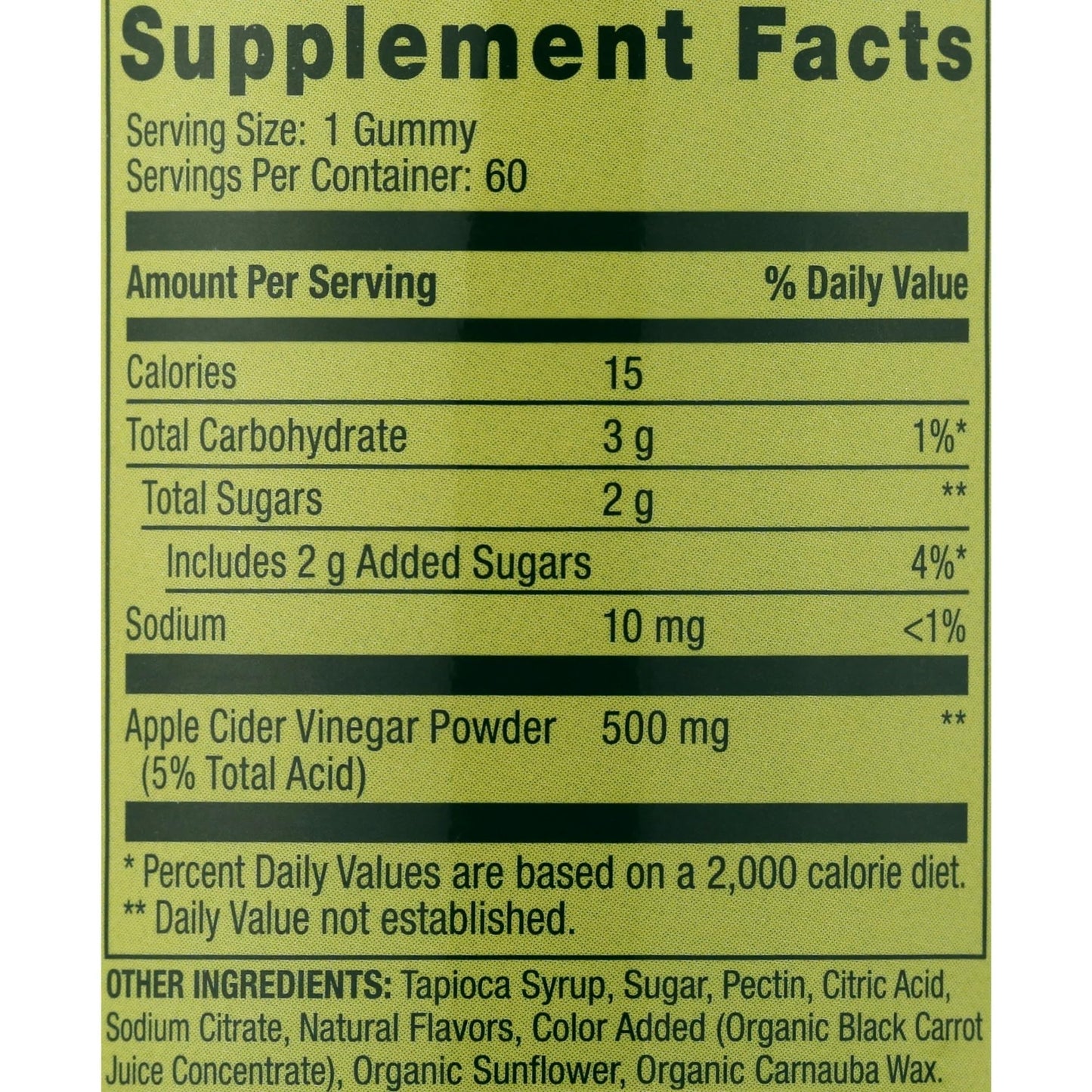 Spring Valley Apple Cider Vinegar Gummies, 500 mg, Great Apple Flavor, 60 Servings