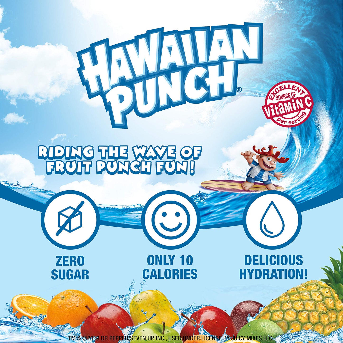 Hawaiian Punch Powder Drink Mix - Sugar Free & Delicious, Excellent source of Vitamin C (Berry Blue Typhoon, 96 Sticks)