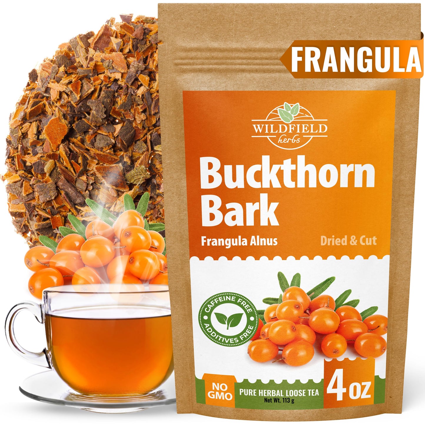 4 oz. Buckthorn Bark Buckthorn Tea Herbal (Frangula Alnus) - 113g Buckhorn Bark Herb Tea Espino Blanco