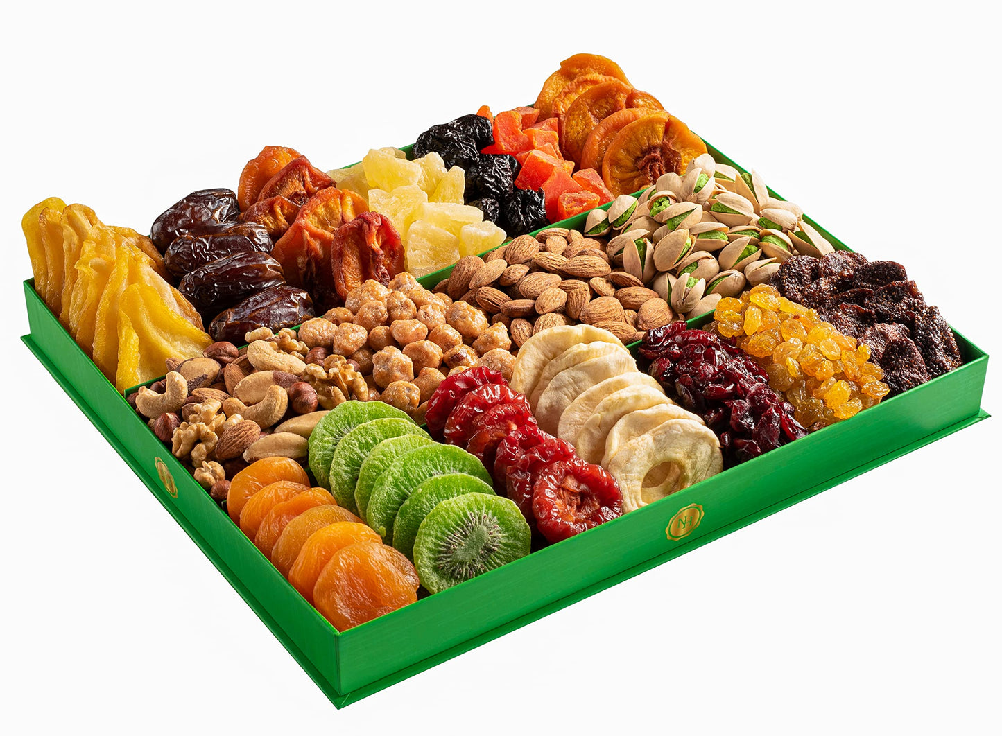 Thanksgiving Dried Fruit & Nuts Gift Basket - Extra Large S Of 18 Food Tray - Assorted Food Gift Box For Christmas, Holiday, Family, Sympathy, Men & Women.