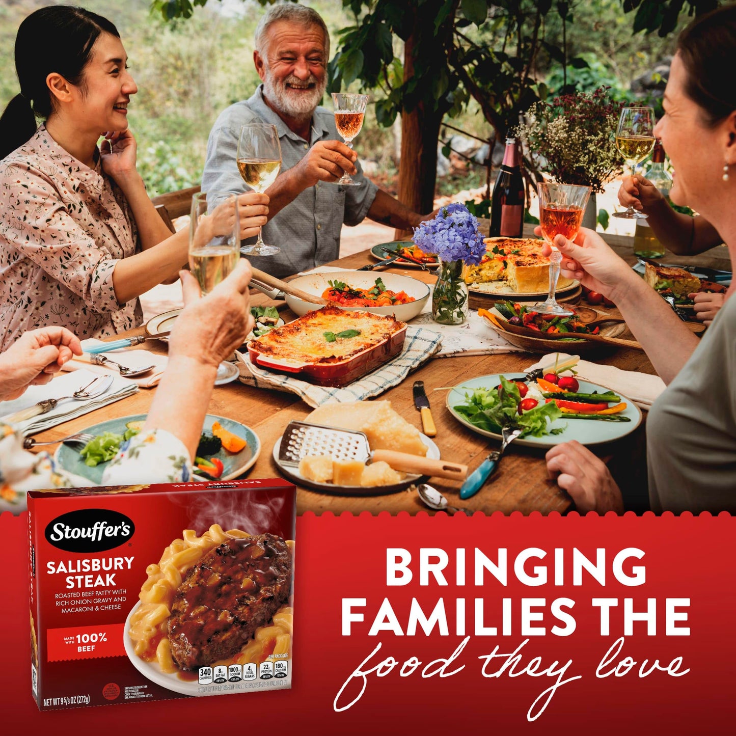 Stouffers Salisbury Steak, Single Serve, Frozen Salisbury Steak, Single Frozen Meals 9.625 oz