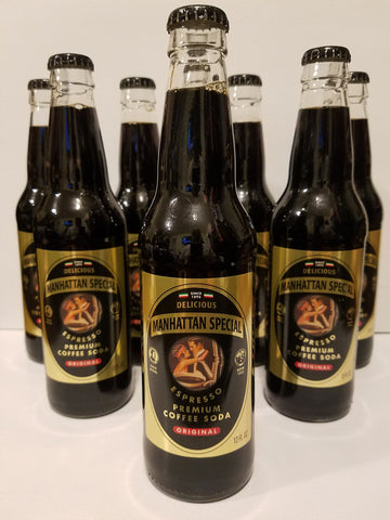 Manhattan Special Espresso Coffee Soda - 12oz Bottles, Pack of 8, Brown