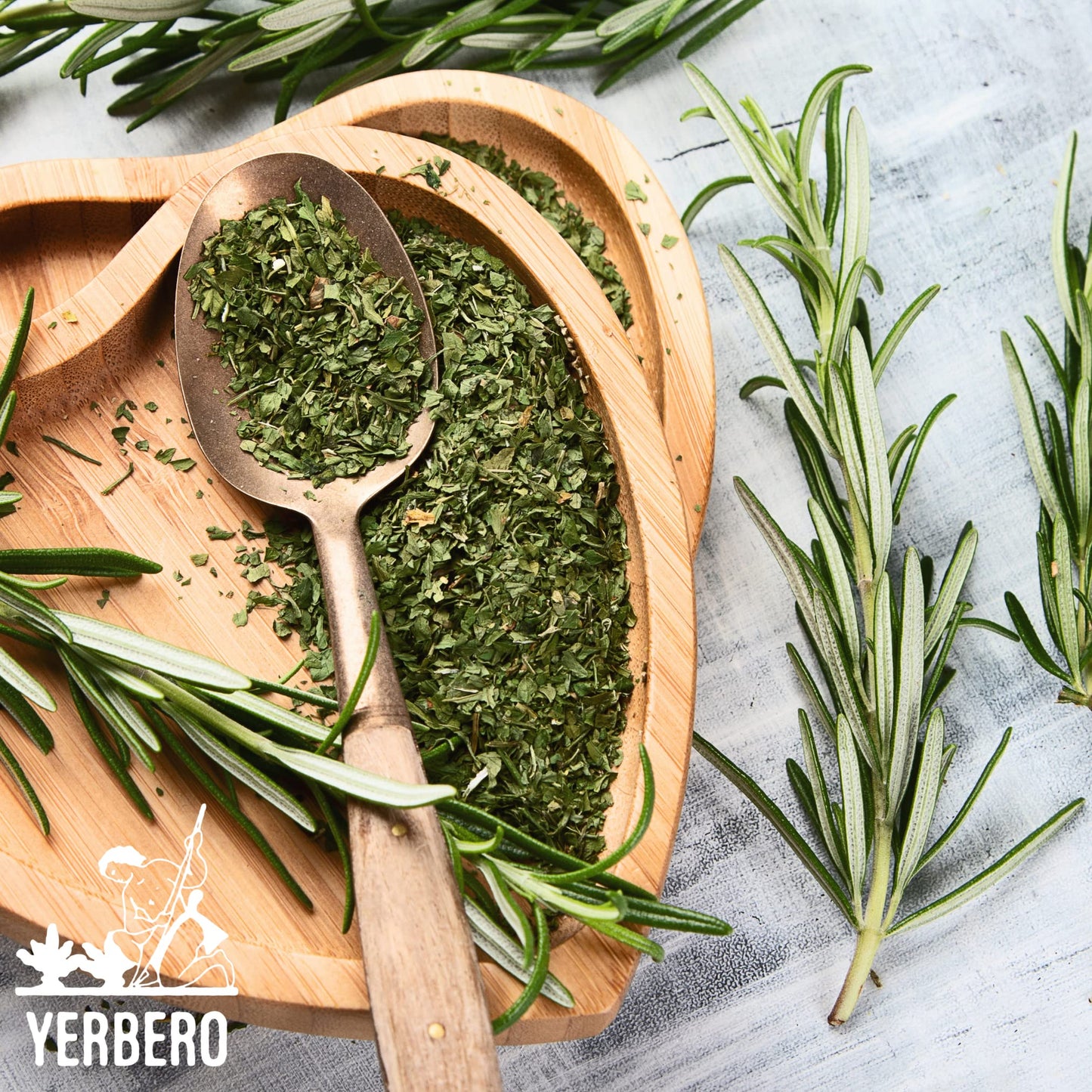 YERBERO Premium Loose Whole Rosemary Dried Leaves Tea, 2oz, Non-GMO, Gluten-Free, Resealable Bag, Makes 30+ Cups