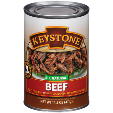 Keystone All Natural Canned Beef, Gluten Free, Fully Cooked, 14.5 Oz, Pack of 1