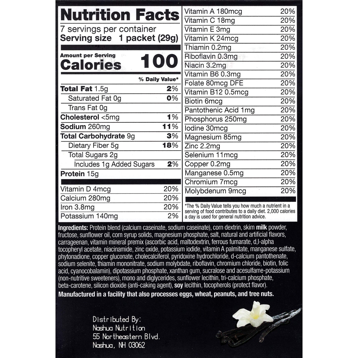 Proti-Thin High Protein Creamy Vanilla Pudding/Shake Mix, 15g Protein, Low Calorie, Low Carb, Low Fat, Low Sugar, No Gluten Ingr