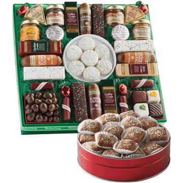 The Swiss Colony 27 Spring Favorites + Milk Chocolate-Covered Butter Toffee Gift Bundle - Assorted Cheeses, Candies, Chocolates,
