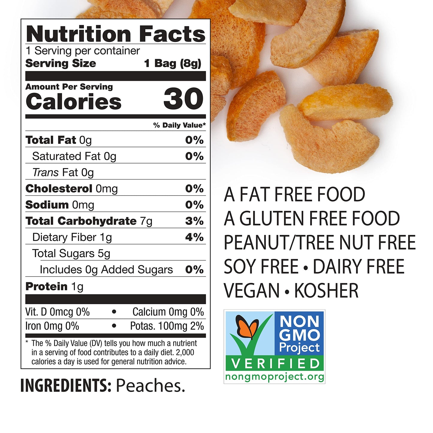 Brothers-ALL-Natural Fruit Crisps  Yellow Peach  0.28-Ounce Bags (Pack of 24)
