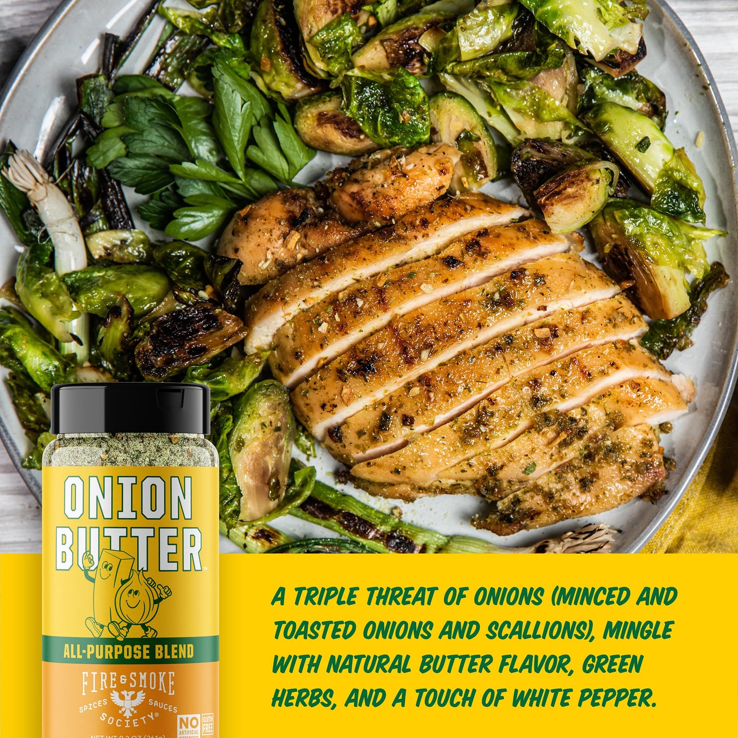 Fire & Smoke Society Onion Butter All Purpose Seasoning BBQ Rubs, 12.5 Oz (Pack of 2)