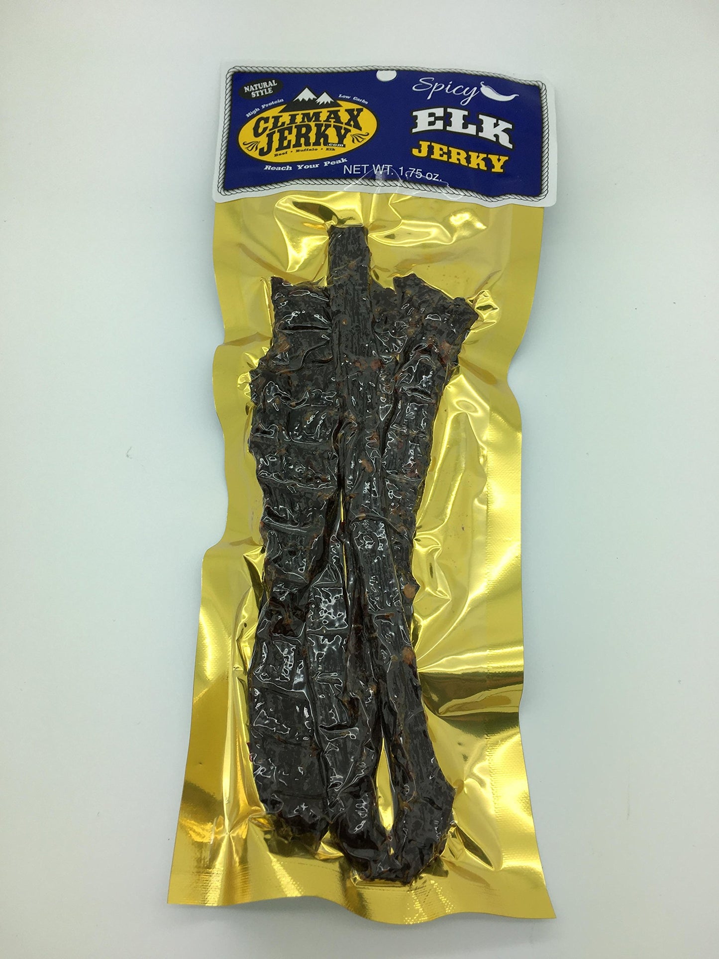 Climax Jerky Elk Jerky Thick Strips, Spicy, 1.75 Ounce, No Preservatives, High Protein, Low Carbs