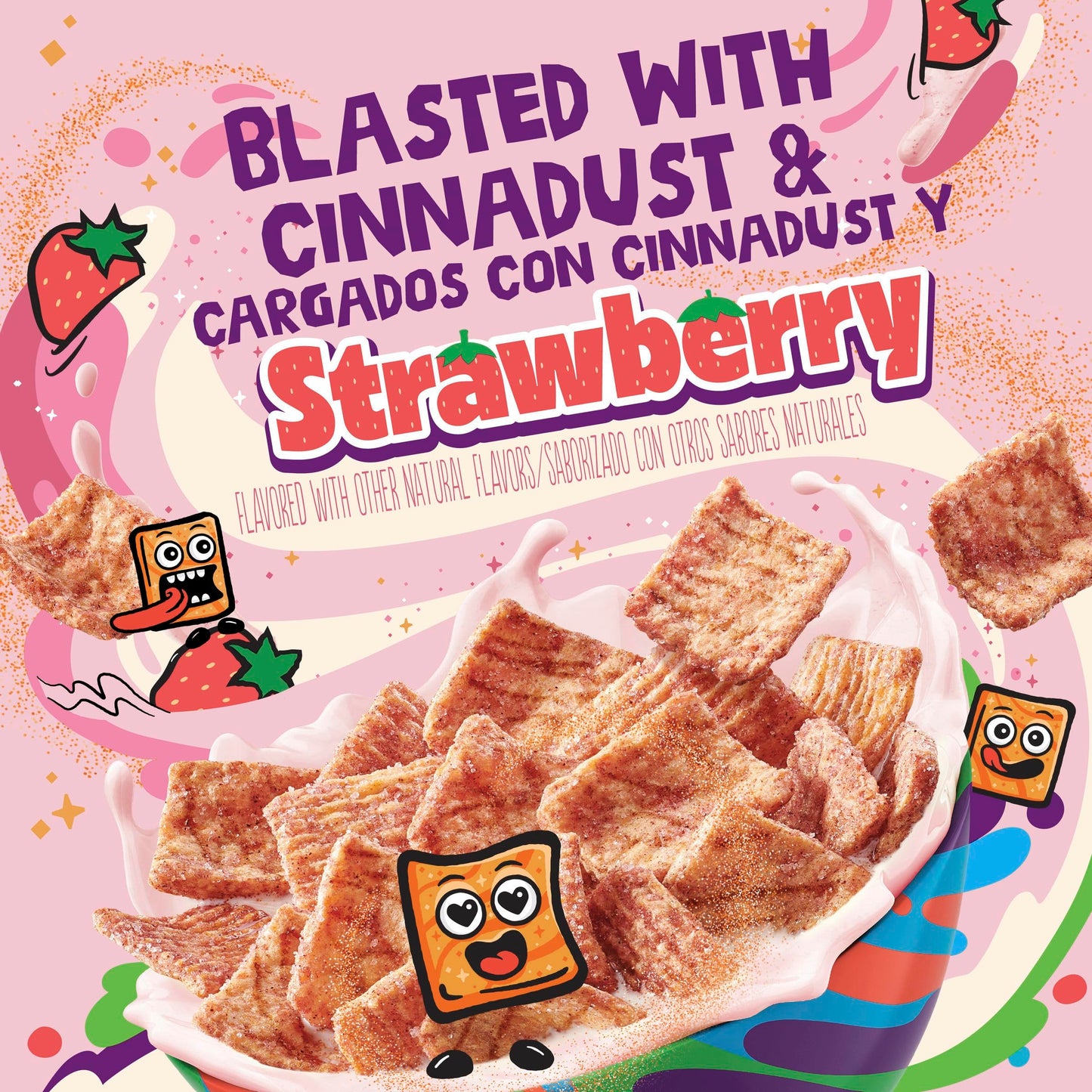 Cinnamon Toast Crunch Breakfast Cereal, Crispy Strawberry Cereal, Family Size, 18.8 oz