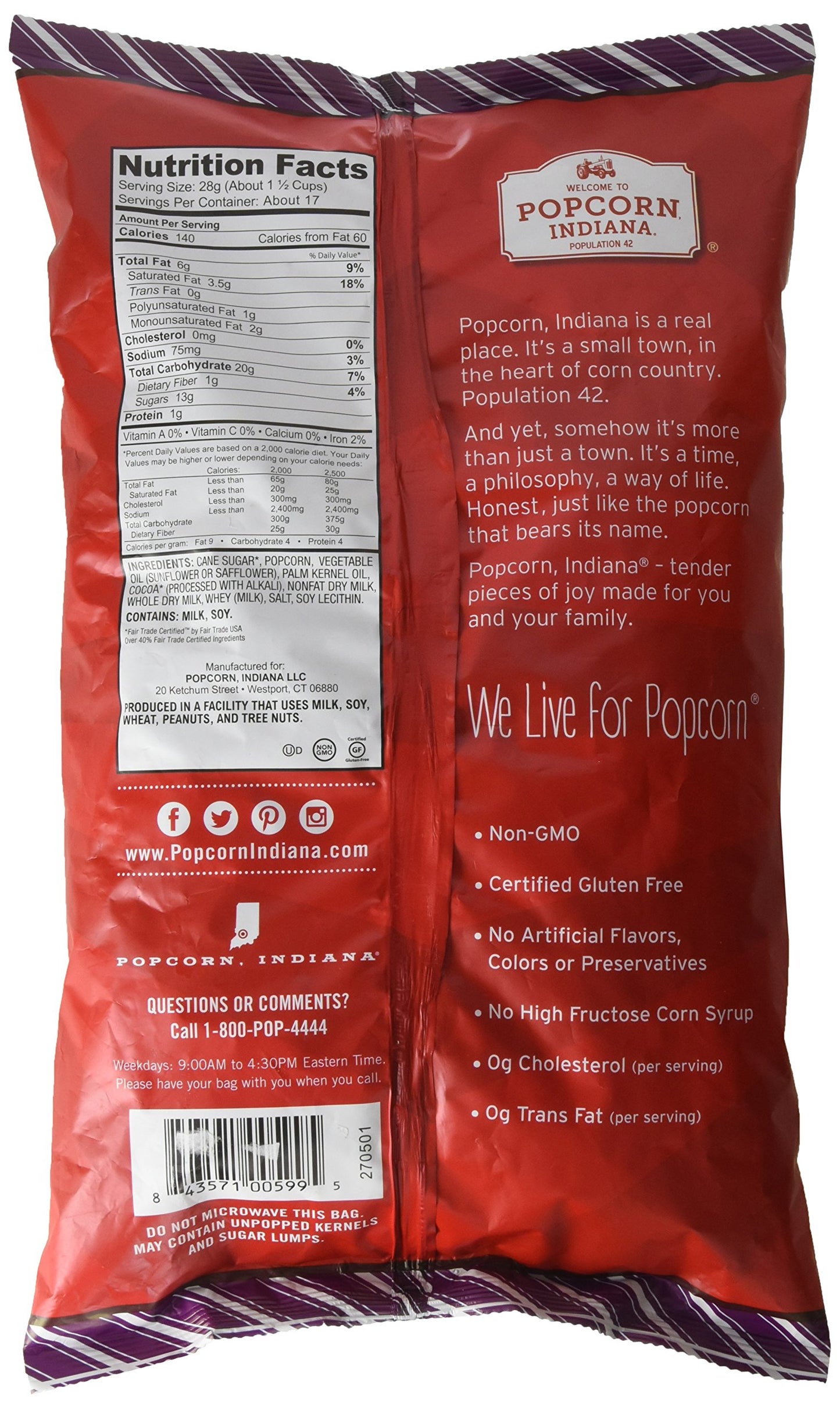 Popcorn Indiana Black & White Drizzlecorn 17 Oz
