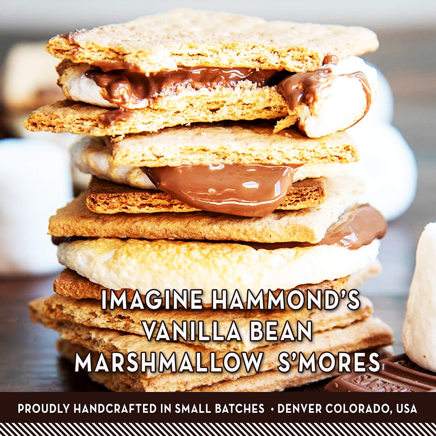 Hammonds Candies Gourmet Marshmallows - Vanilla Bean | Great For Snacking, Hot Chocolate, Smores, Baking | Gluten-Free, Kosher,