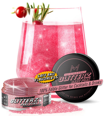 MONÉGASQUE Edible Glitter for Drinks & Cakes, Baby Pink, 10g