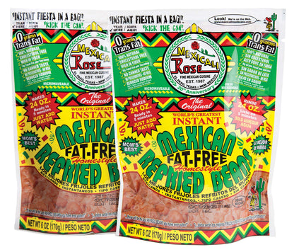 Generic Mexicali Rose Instant Mexican Refried Beans 6 oz FAT-FREE(2-Pack)