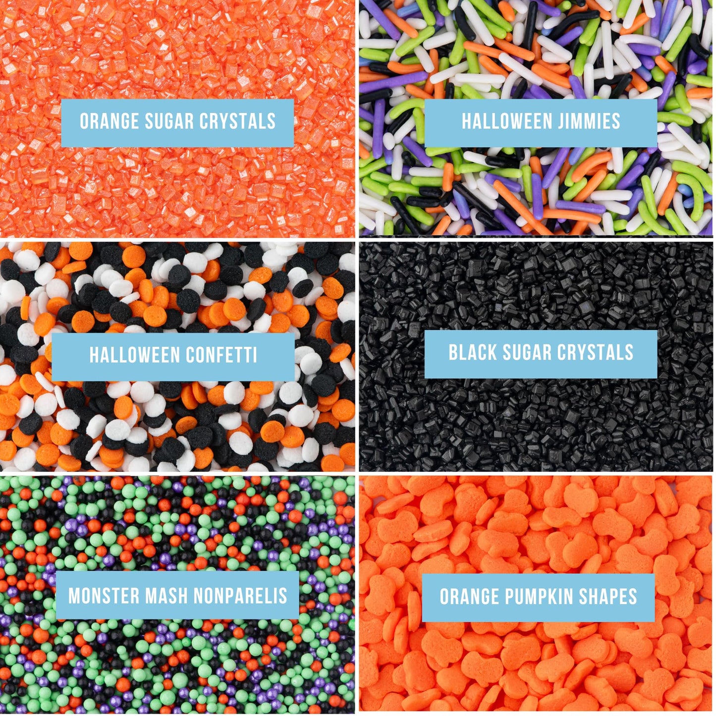 Sweets Indeed Halloween Sprinkles Mix, Edible Jimmies, 6.45 oz, Perfect for Cake Decorations and Baking