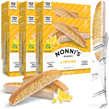 Nonni'S Limone Biscotti Italian Cookies - 6 Boxes Lemon Cookies - Biscotti Individually Wrapped Cookies - Lemon Italian Biscotti