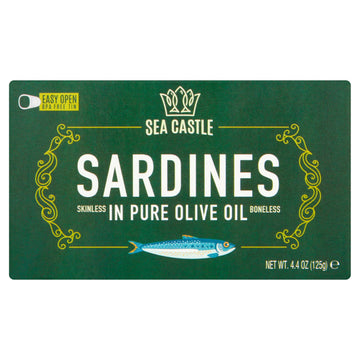 Sea Castle Skinless & Boneless Sardine in Olive Oil, 4.4 oz