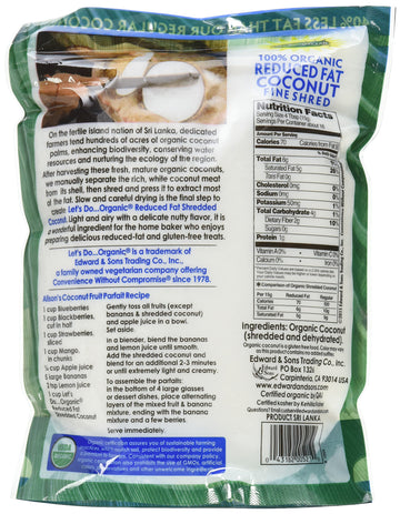 Let'S Do Organic Lite Coconut, Shredded, 8.8 Ounce