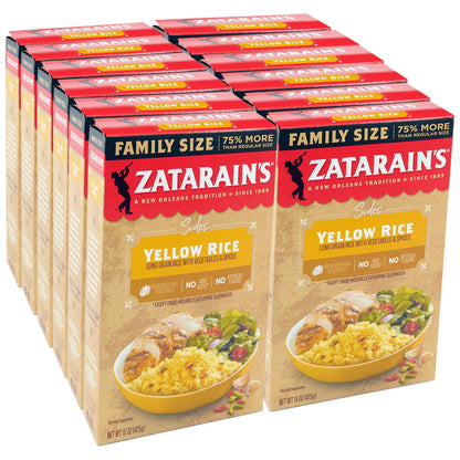 Zatarain s Family Size Yellow Rice, 15 oz (Pack of 12)