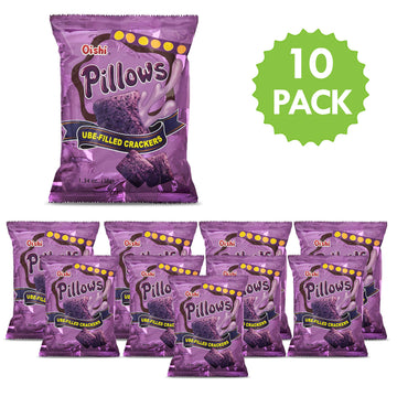 Oishi Pillows Ube Filled Crackers,1.34 Ounce Pack Of 10