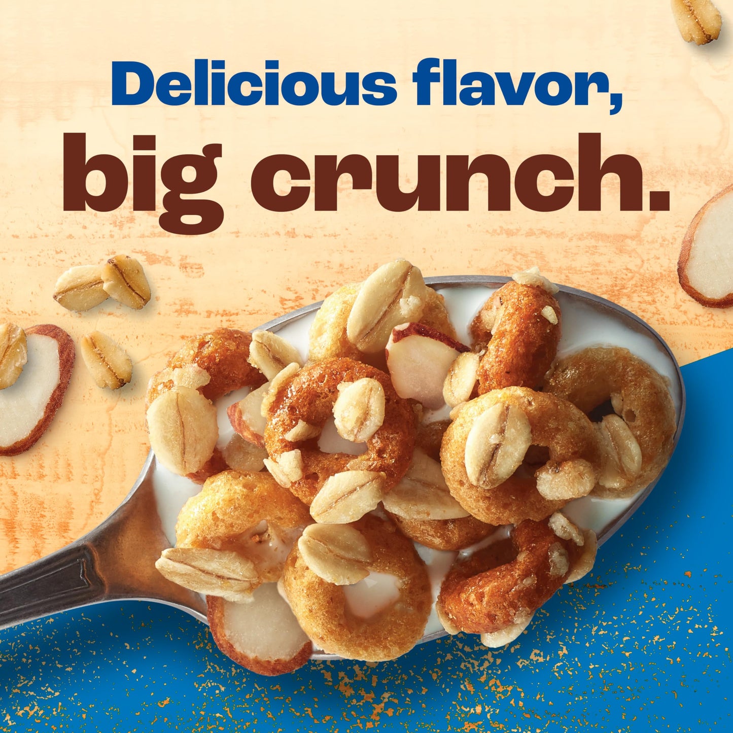 Cheerios Oat Crunch Almond Oat Breakfast Cereal, Family Size, 24 Oz
