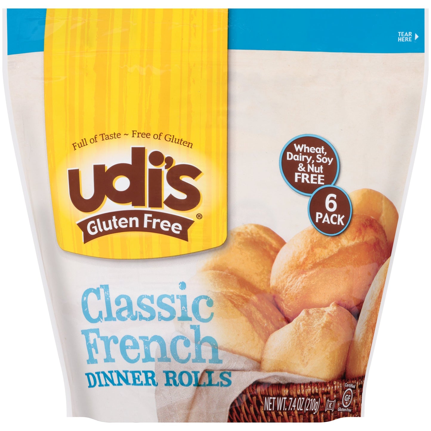 Udis Gluten-free Classic French Dinner Rolls, 7.4 Ounce (pack Of 8)