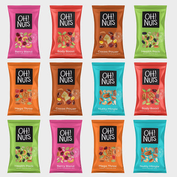 Trail Mix Individual Nut Snacks For On-The-Go | 12 Convenient Nut Snacks For School | Bulk Nuts Variety | Individual Packs (1.5