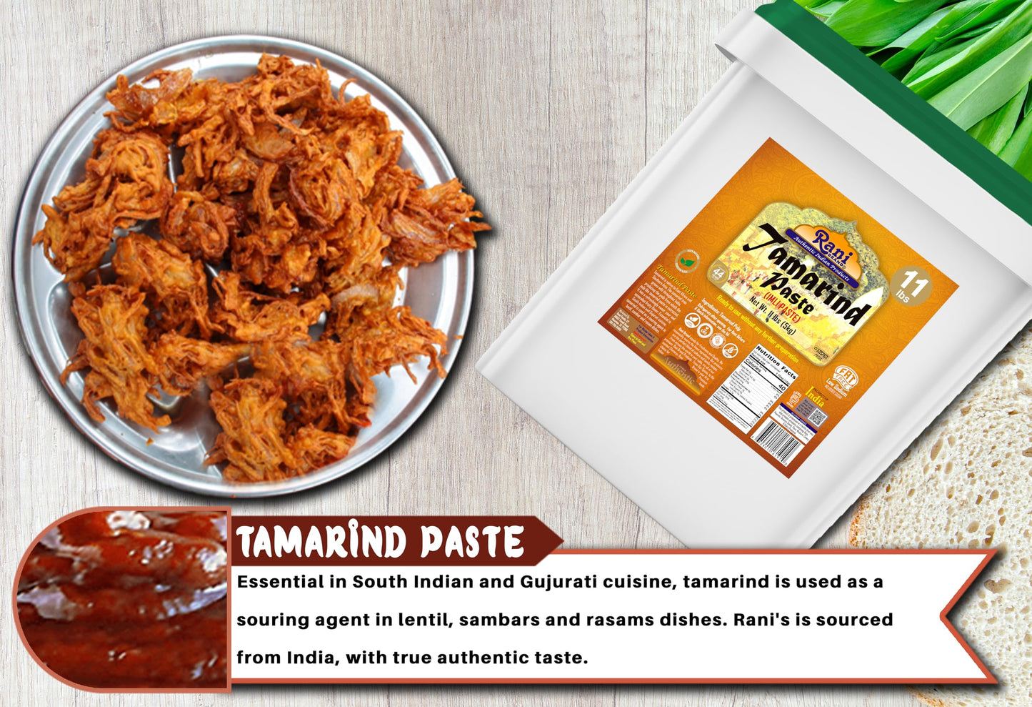 Rani Tamarind Paste Puree (Imli) 176Oz (11Lbs) 5Kg Bulk, No Added Sugar ~ All Natural | Vegan | Gluten Free | No Colors | Non-Gmo | Kosher | Indian Origin