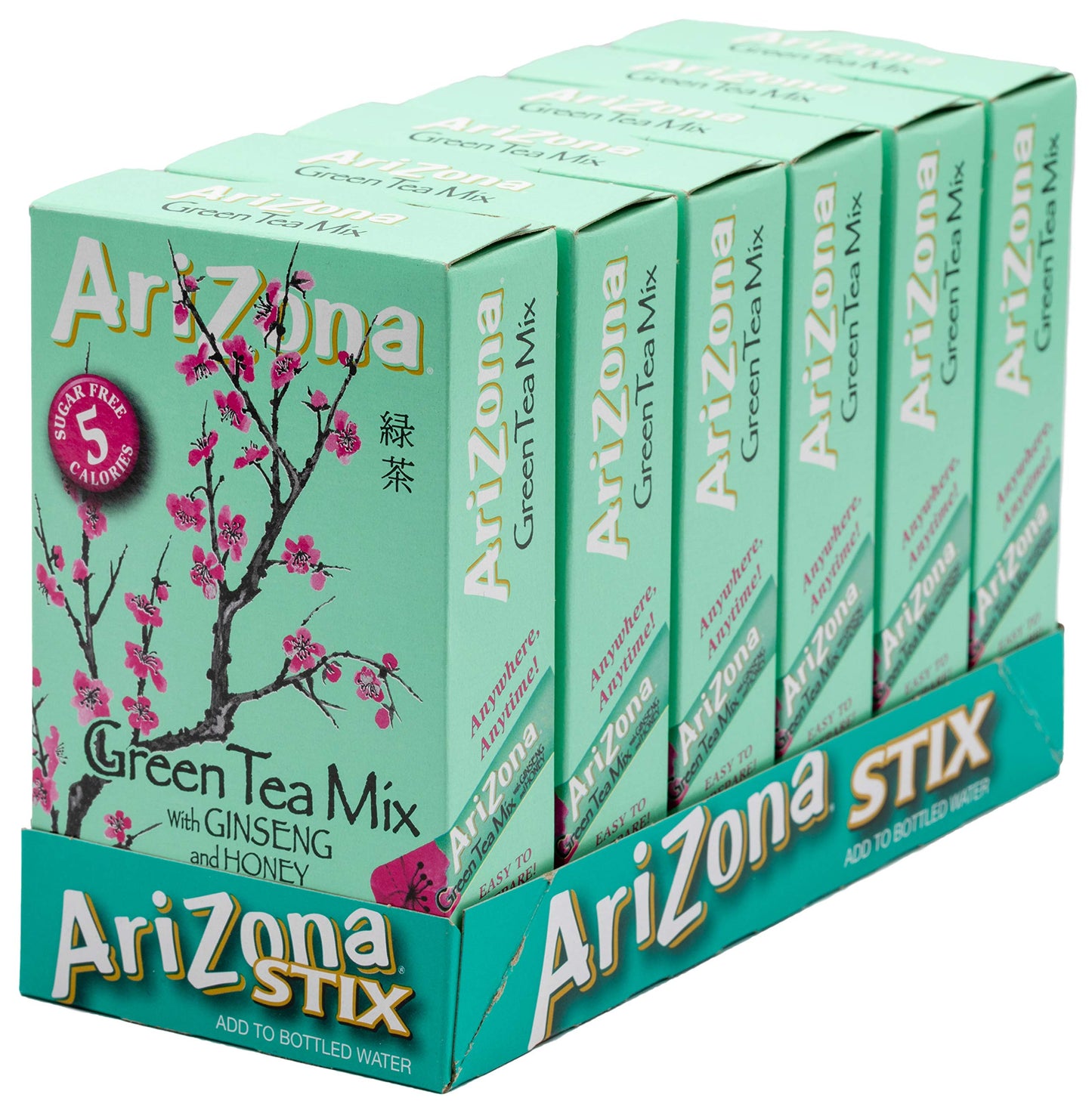 Arizona Green Tea With Ginseng Iced Tea Stix Sugar-Free, Low Calorie Single Serving Drink Powder Packets, Just Add Water For A D