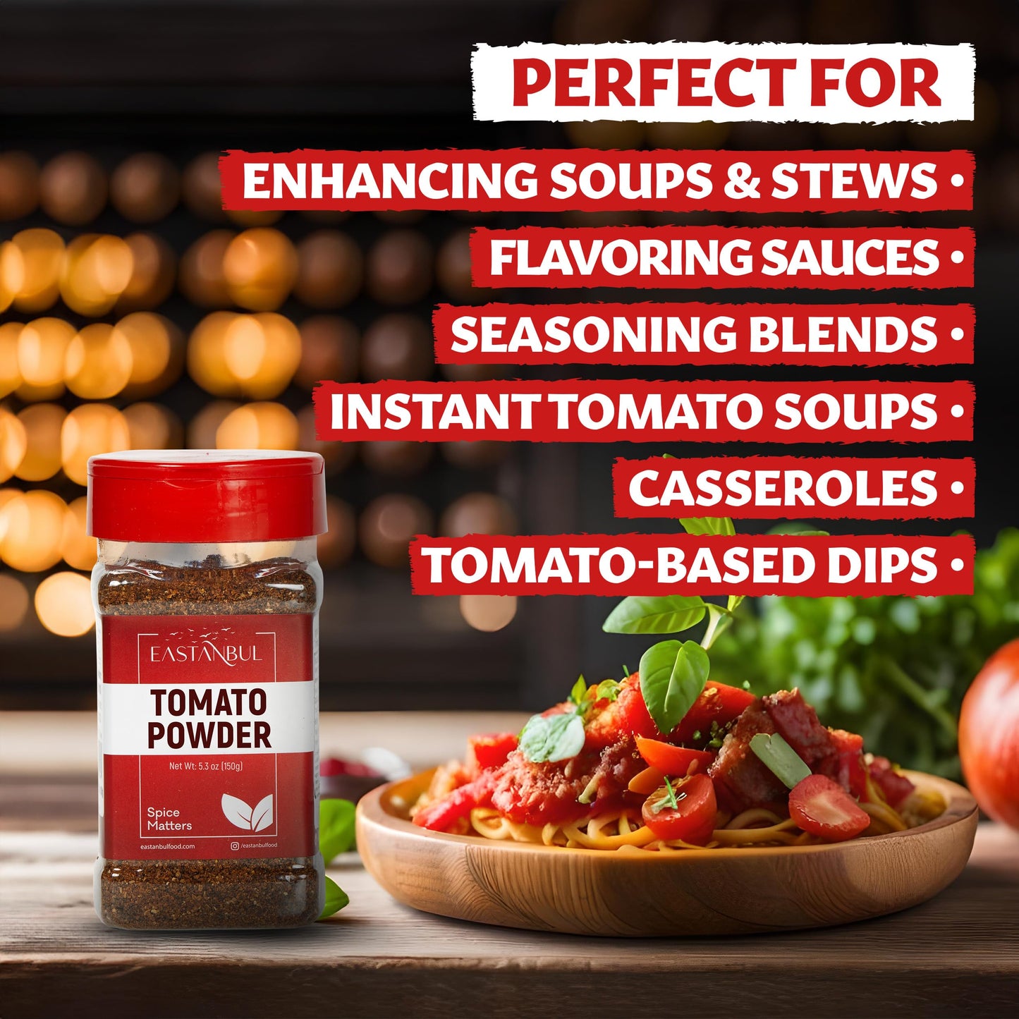 Eastanbul Tomato Powder, Tomato Powder For Cooking, Ground Pure Dried Seasoning, Flavor Enhancing%100 Natural, Everyday Use, Top