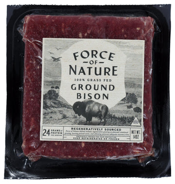 Force Of Nature Meats 100% Grass Fed, Regenerative Bison Grind, 14 oz