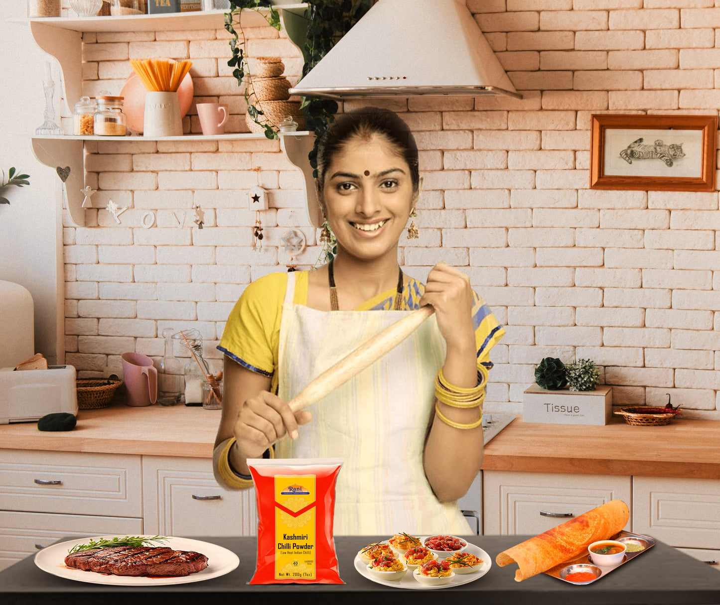 Rani Kashmiri Chilli Powder (Deggi Mirch, Low Heat) Ground Indian Spice 7Oz (200G) ~ All Natural, Salt-Free | Vegan | No Colors | Gluten Friendly | Perfect For Deviled Eggs & Other Low Heat Dishes