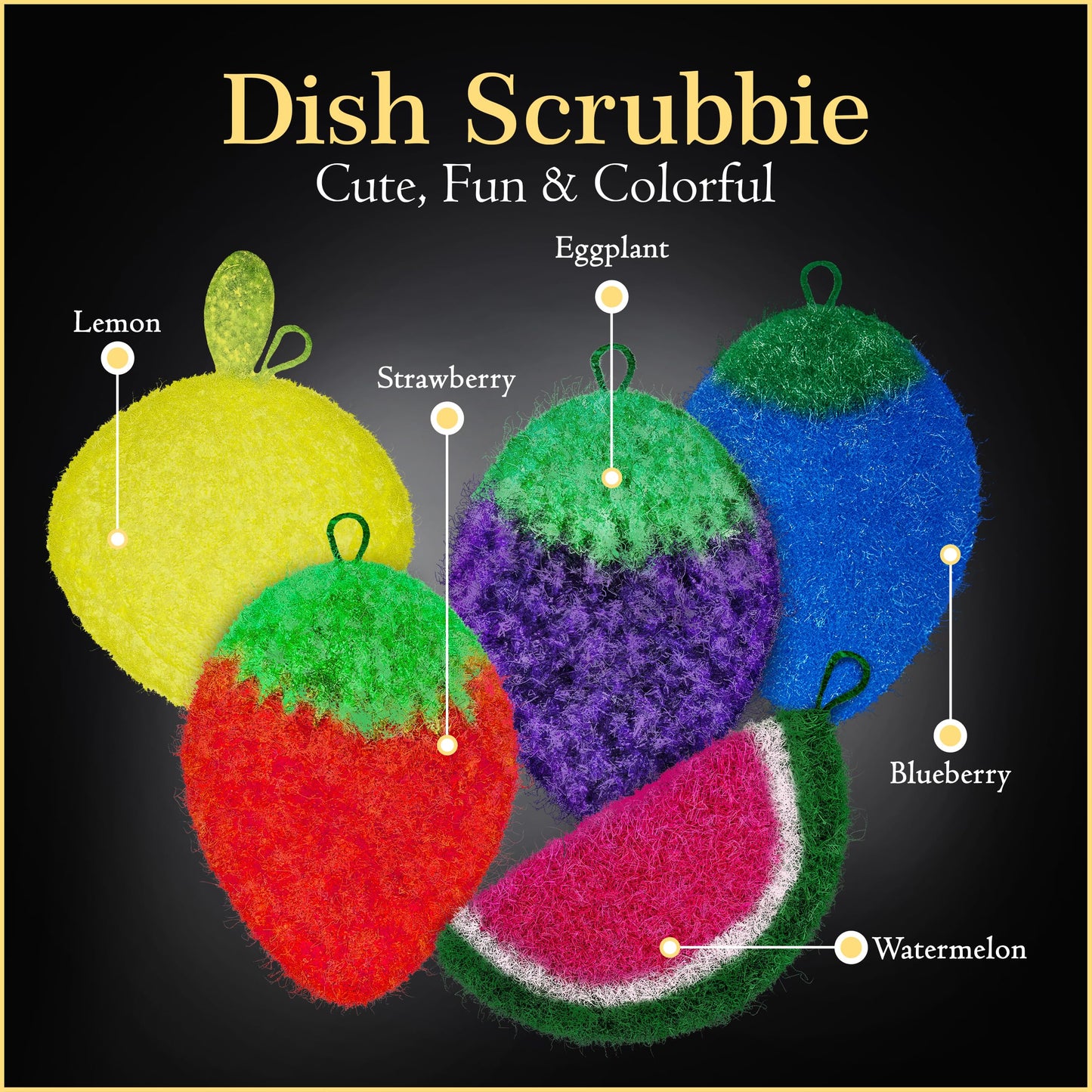 Dish Scrubbie Durable Dish Scrubber (5 Pc) - Long Lasting, Non-Scratch, Odorless And Reusable Kitchen Scrubber - All Purpose Scr