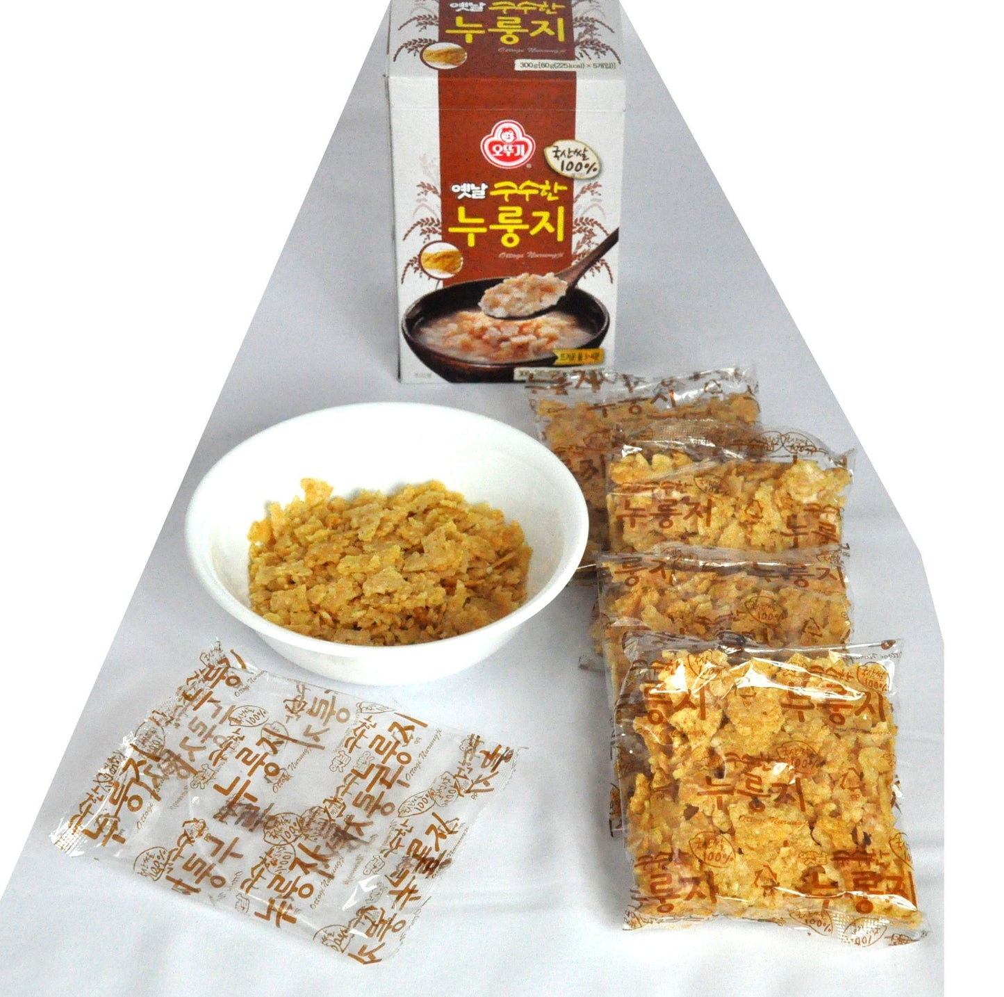 Ottogi Scorched Rice Chips - Korean Nurungji Snack, 2.1oz (60g)    5 Packs, Crispy & Savory Traditional Rice Cracker