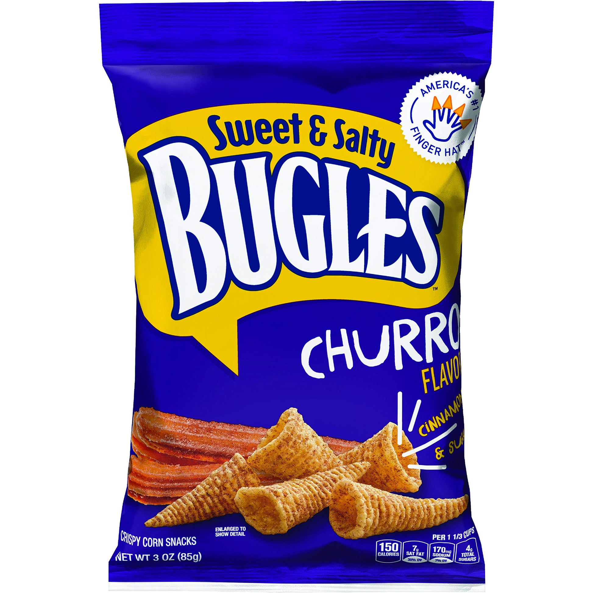Bugles Corn Snacks, Sweet and Salty Churro, 3 Oz (Pack of 6)