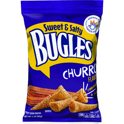 Bugles Corn Snacks, Sweet and Salty Churro, 3 Oz (Pack of 6)