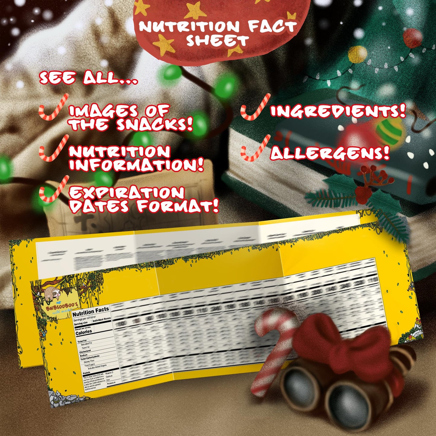 Bubsooboos Wild Snacks Maxi International Snack Box | 21 Full-Size Exotic Snacks | Unique Gift | Maxi Yellow