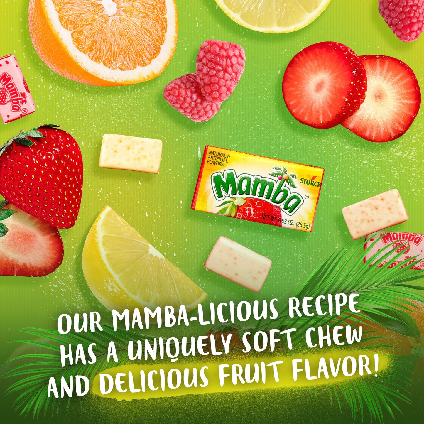 Mamba Fruit Chews Candy, 3.73 Ounces, 24 Pieces (Pack Of 24)