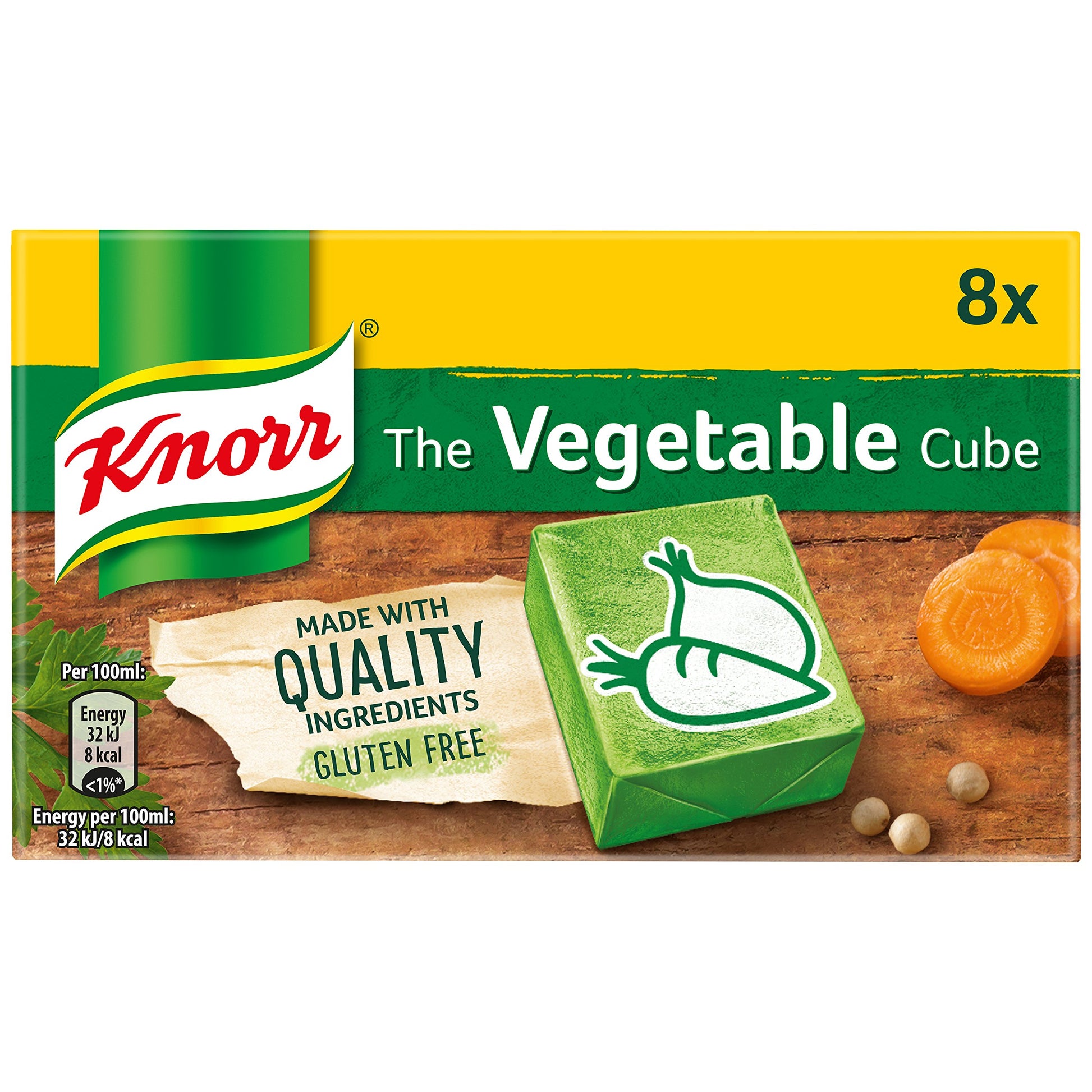 Knorr Vegetable Stock Cubes, Pack of 8, 80g (0.35 Ounce Each)