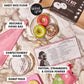 Global Grub Diy Morimoto Mochi Donut Kit - Includes Mochi Donut Mold, Reusable Piping Bag, Sweet Rice Mochi Flour, Confectioners