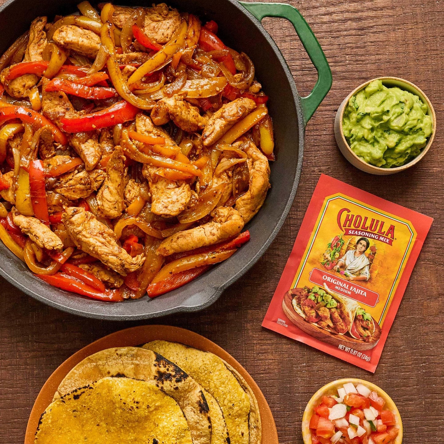 Cholula Seasoning Mix  Original Fajita  Medium Heat  For Chicken  Steak  Shrimp & Veggie Fajitas  0.87 oz (Pack of 12)