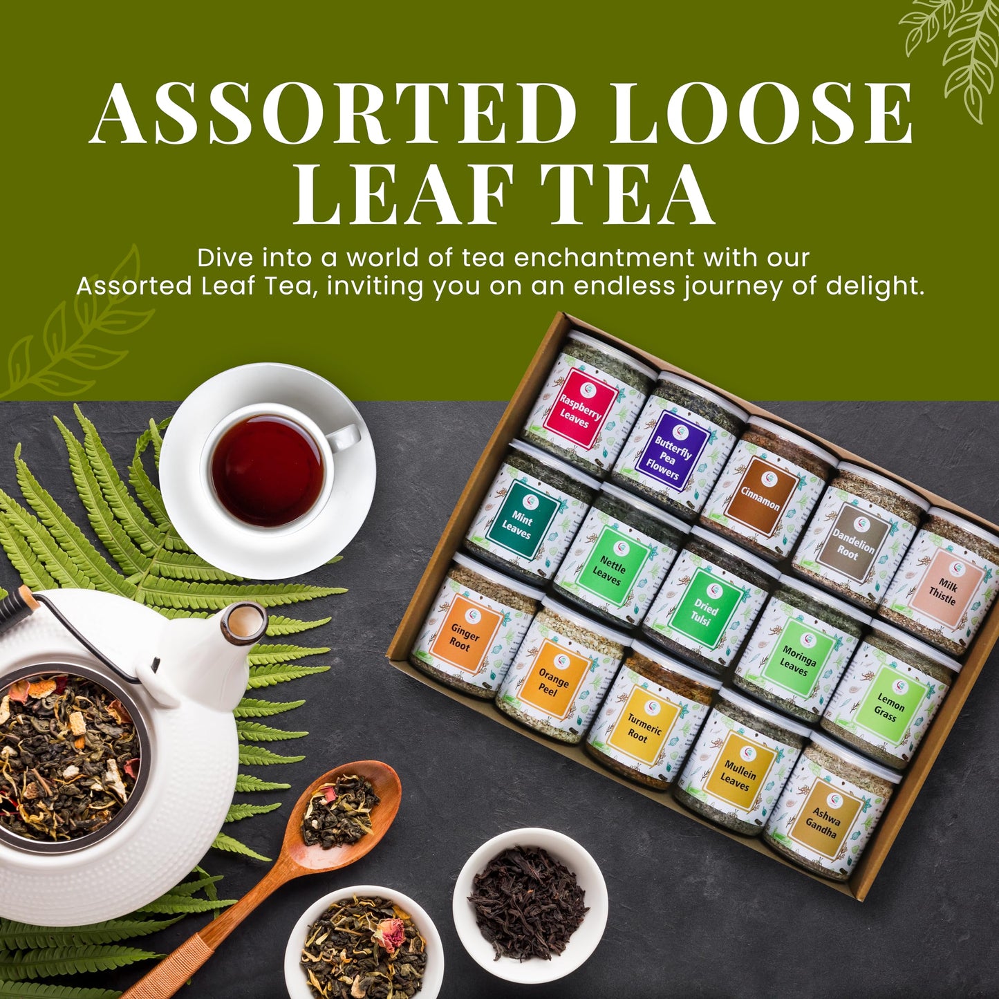 YOGI’S GIFT Loose Leaf Tea | 15 Herbal Varieties | 15 Count Pack | 100% Raw & Natural