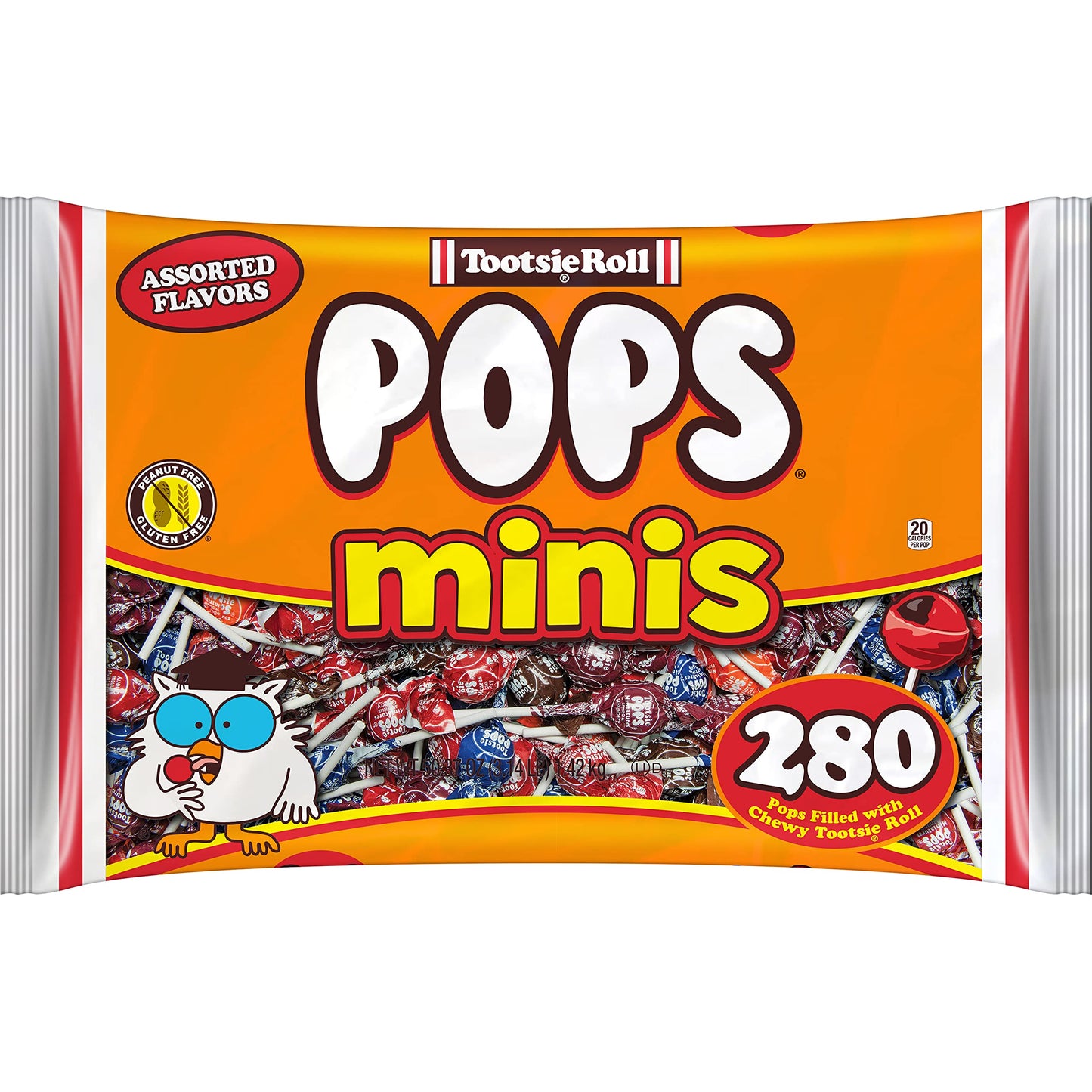 Tootsie Roll Pops Original Fruity Lollipop Candy - Peanut Free, Gluten Free - 280 Count, Multi Color, Individually Wrapped
