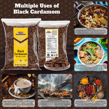 Rani Black Cardamom Pods Whole Indian Spice 14oz | All Natural, Vegan, Gluten Friendly, NON-GMO