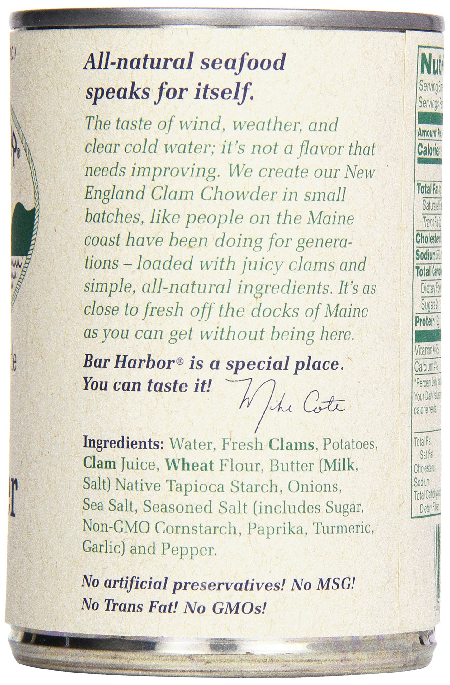 Bar Harbor Chowder, All Natural New England Clam, Cans - 15 Ounce