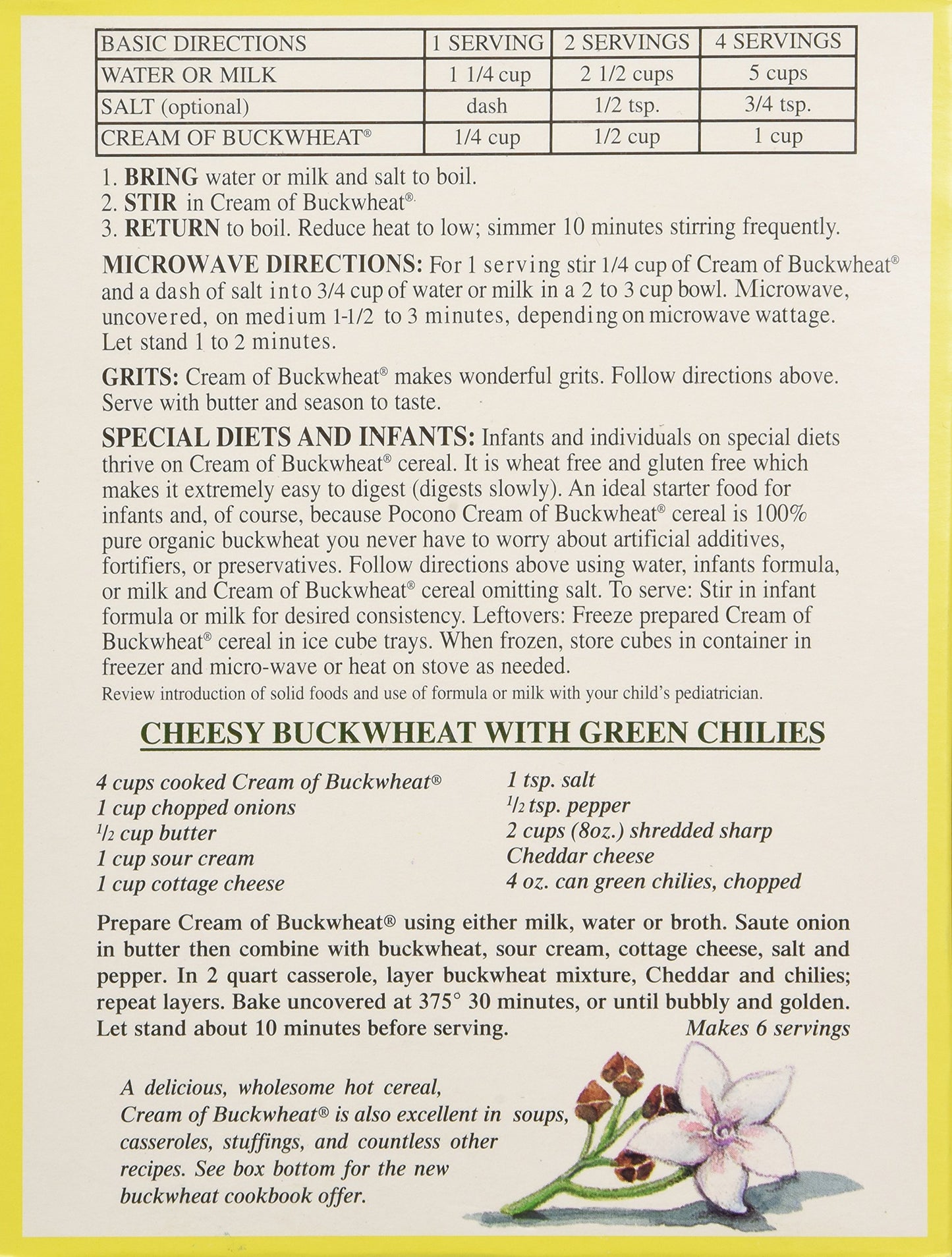 Pocono Organic Cream of Buckwheat Cereal (3x13 oz.)