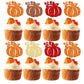 Gyufise 24Pcs Pumpkin Cupcake Toppers Glitter Fall Theme Pumpkin Cupcake Picks Autumn Fall Harvest Theme Baby Shower Kids Birthd